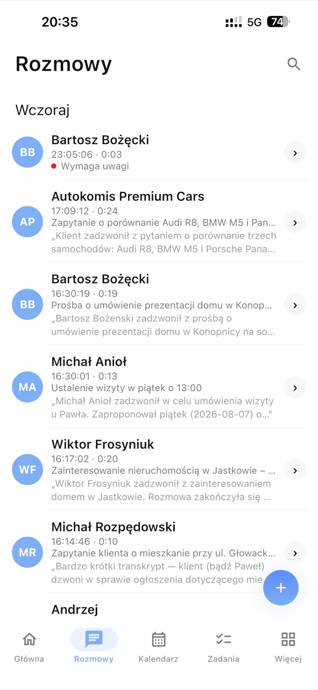 Calls in the SOMPLE app