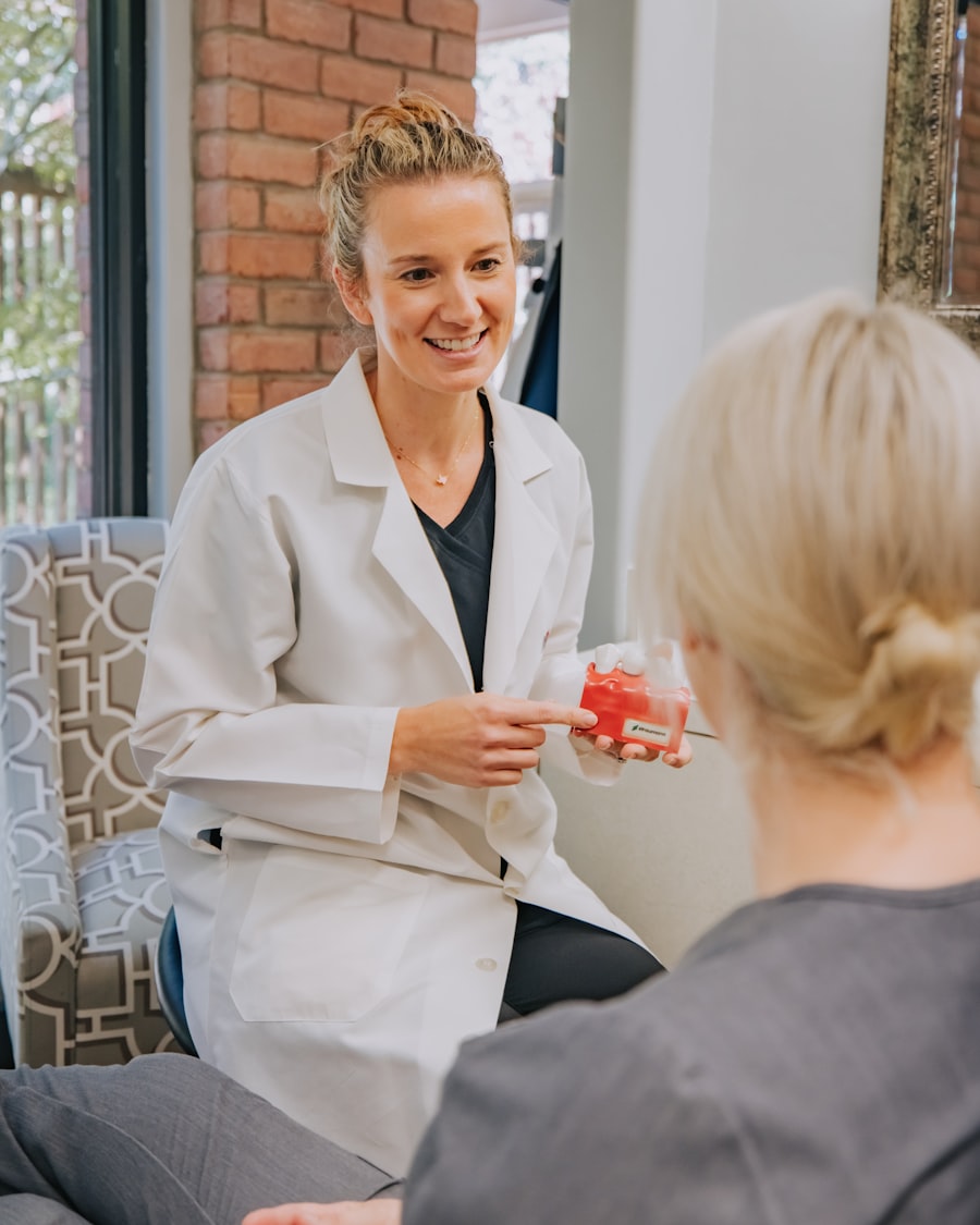 Doctor talking with a patient
